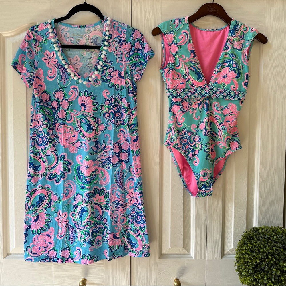 Lilly Pulitzer Imogen Swimsuit Set in Jungle Horizon Size 2/Small